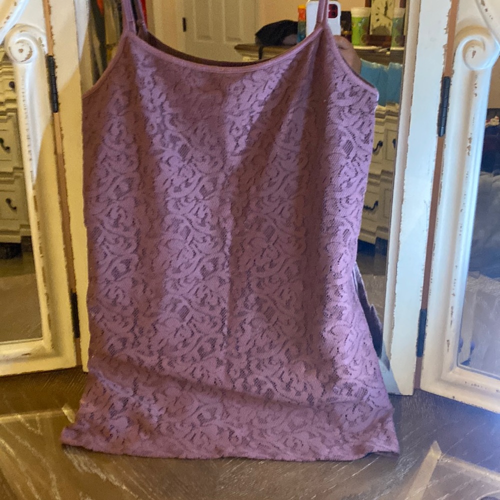Spaghetti strap pretty liliac top . Ann Taylor